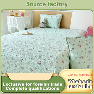 Colcha de algodão lavado reversível e amiga da pele