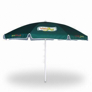 Beach Umbrella with Adjustable Height and Steel Frame, Powder Coated Steel to Prevent Rusting
