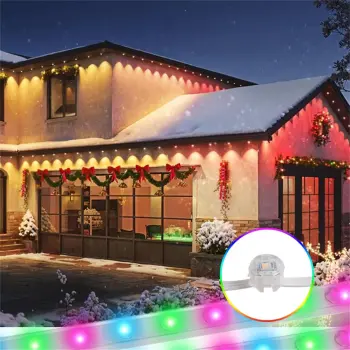 Outdoor Waterproof Roof Miracle Bean IP67 20MM DC12V 0.4W Permanent RGBW String Exterior LED Eave Light Pixel