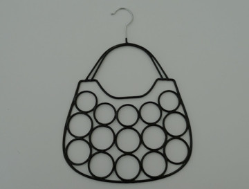 Fashion Round PVC Coated Metal Retail Pursescarf Hangers