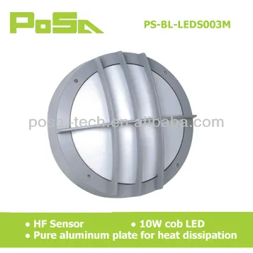 high quality 10W led bulkhead light with motion sensor, IP65 (PS-BL-LEDS003M)