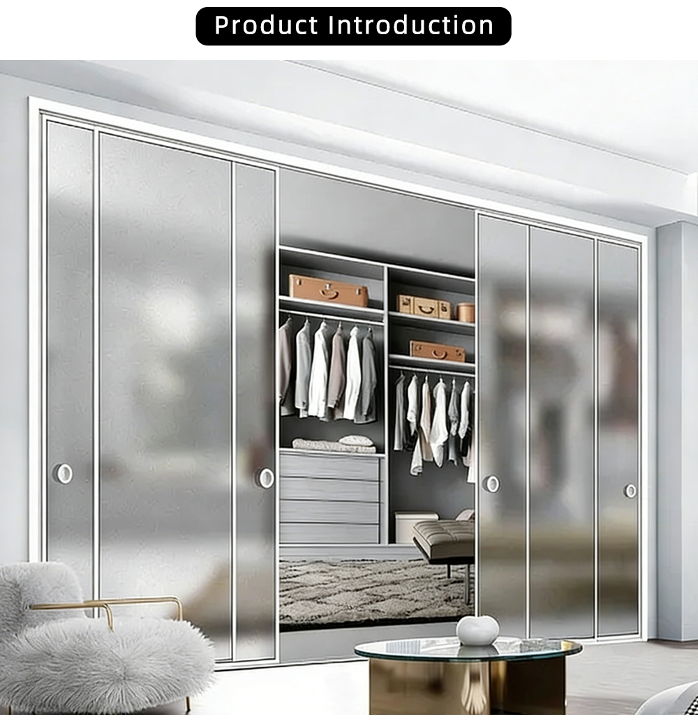 White frosted glass sliding door YJ-P029 X