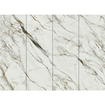 Luxury White Marble Effect Porcelain Tiles for Interiors