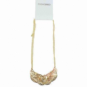 Filigree Cast Statement Necklace with Gold Plating
