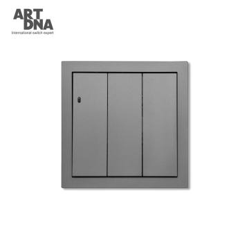 Modern 3 Gang 1 Way Illuminated Wall Light Switch with LED Indicator