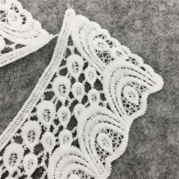 White milk fiber fabric collar Lace Embroidery