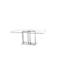 Mesa de comedor grande de cristal moderna
