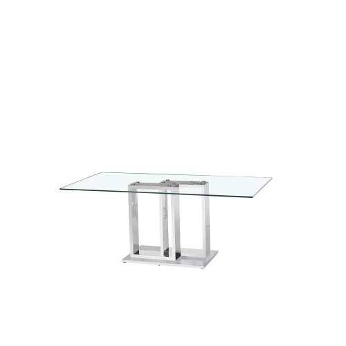 Mesa de comedor grande de cristal moderna