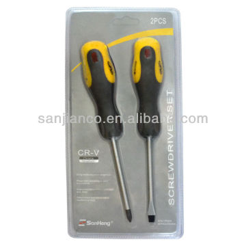 PP+TPR handle 2pcs CR-V screwdriver set