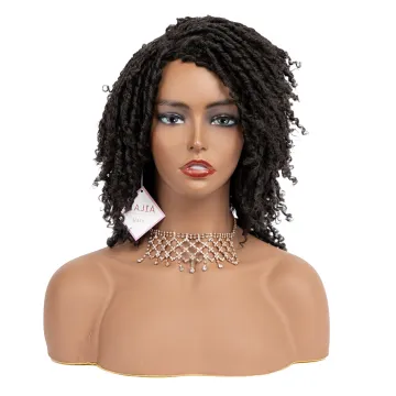 JIAJIA Cheap Synthetic Hair Wigs for Black Women African Short Dreadlocks Wig Faux Locs Crochet Hair Braided Wigs