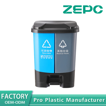 Dual bins for recyclable and other garbage