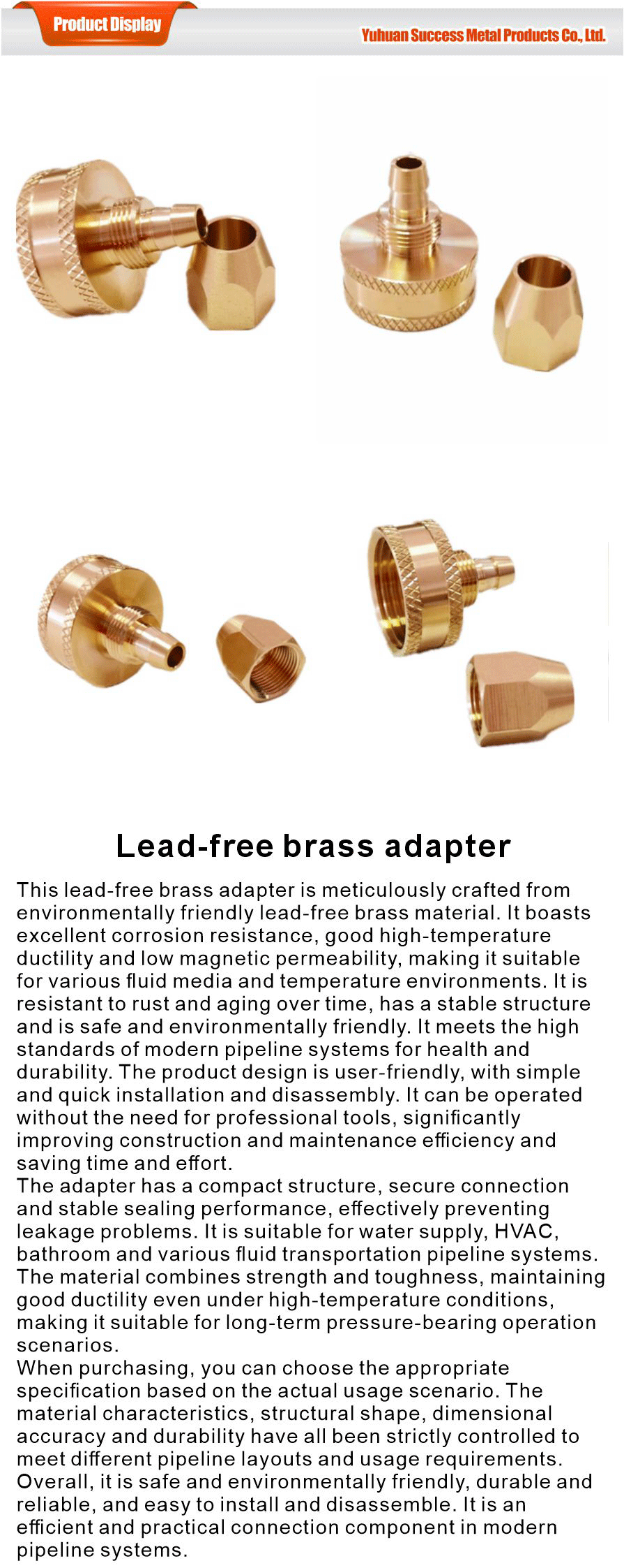 Lead free brass connectors