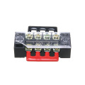 600V 15A 4P Double Row Wire Barrier Terminal Block With 2 Connector Strips 4 Positions For Electronic Circuit