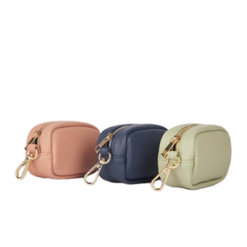Sustainable Leather Pet Accessory Carrier with Poop Bag Dispenser