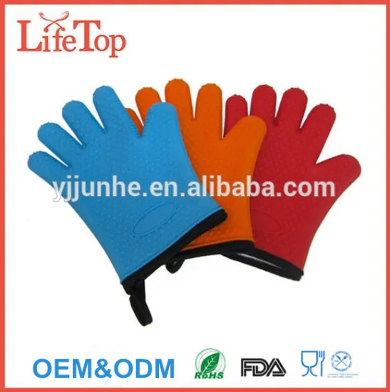Heat Resistant Silicone and Cotton Double-layer Silicone Gloves Oven Gloves