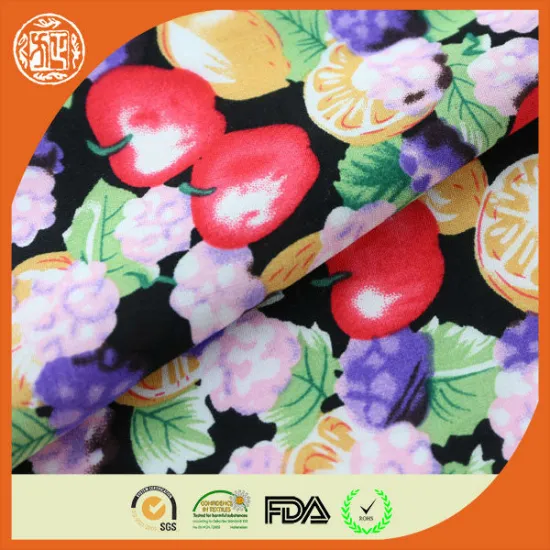 Lovely girl dress cherry printed cotton fabric