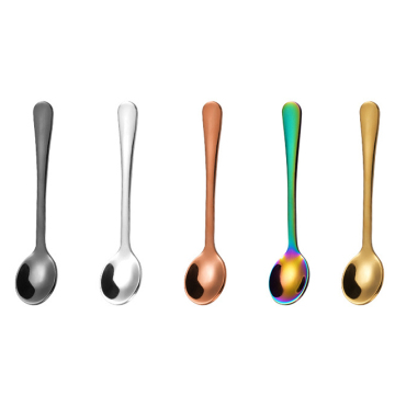 304 Stainless Steel Mini Dessert Spoon - Small Round Ice Cream Scoop