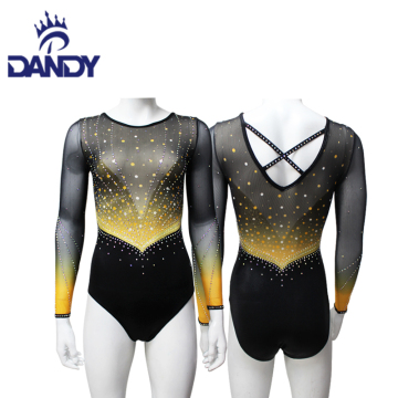 3/4 sleeves ombre competition leotards