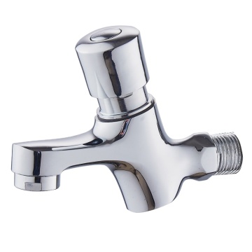 Chrome Plated Wall Mounted Time-Delay Self Closing Water Saving Basin Faucet