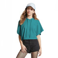 Women Cotton Crop Top Hoodie