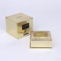 Caja de cartón de papel cosmético para el cuidado de la piel cosmética de oro personalizado