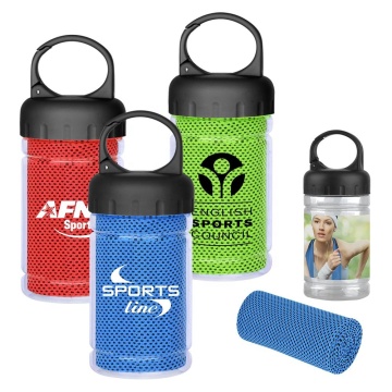 Vendita calda: kit di asciugamano di raffreddamento sportivo per esterno deluxe con bottiglia di raffreddamento e gancio istantanei