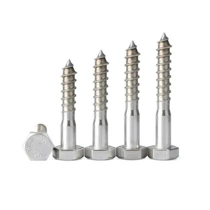 SS316L DIN571 Hexagon Head Wood Screws