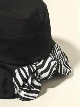 Adjustable Bow Fashion Sunscreen Bucket Hat for Women