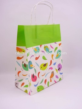 Fashion design custom paper gift bag with paper handle , paper bag custom