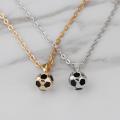 Sport Jewelry Stainless Steel Soccer Necklace for Men and Women Football Charm Pendant with Chain