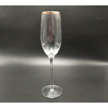 gold rim martini glass prosecco cup with ribbed