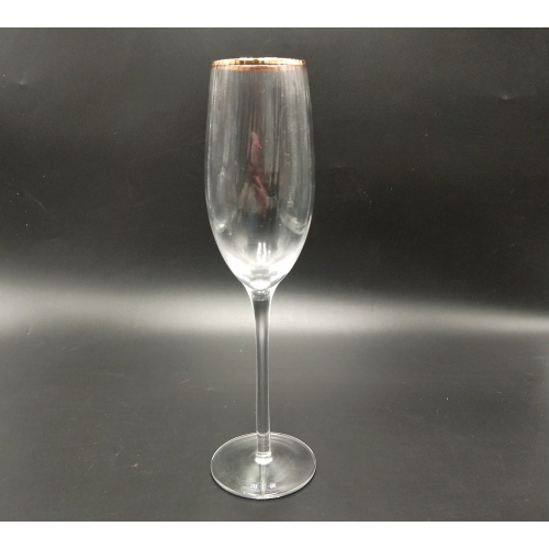 Goldrand Martini Glas Prosecco Tasse mit Riffelung