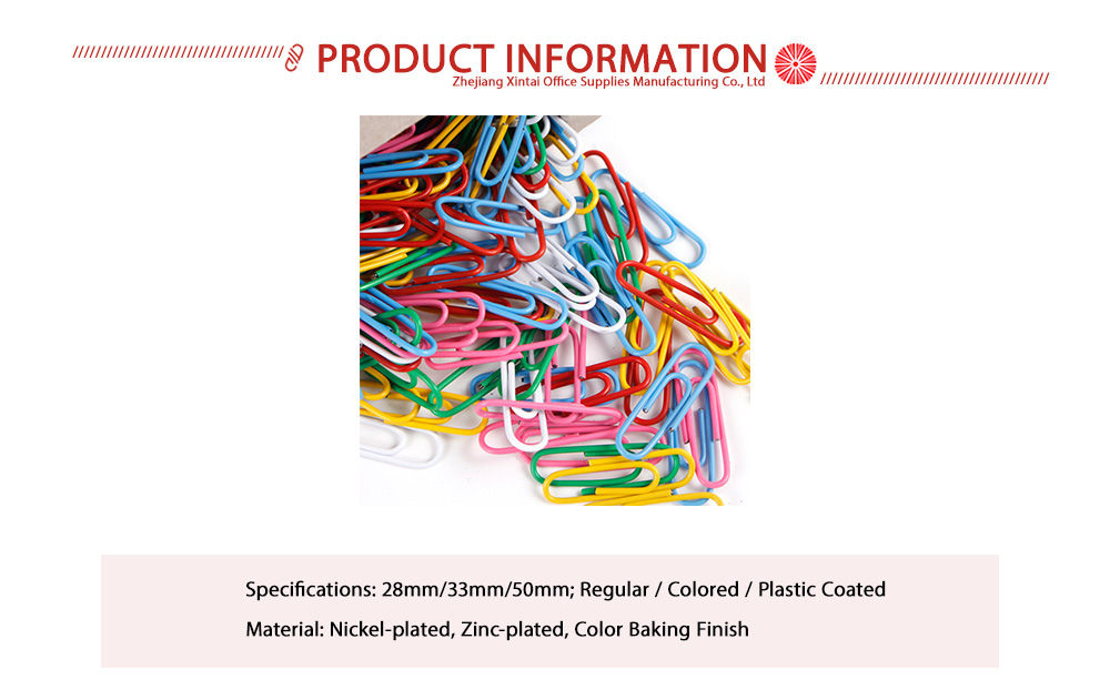 Colored Vinyl Coated Paper Clips X