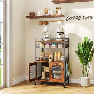 Multi-Functional Kitchen Cart with Wheels for Storage and Organization