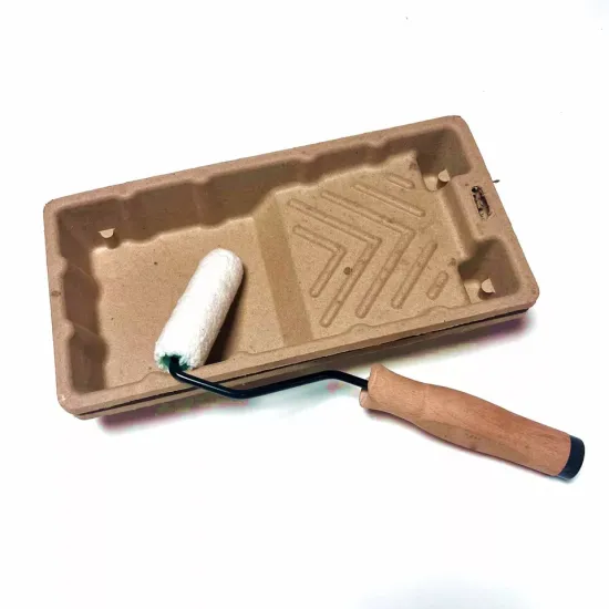 Ecofriendly molded paper pulp packaging roller painting tray