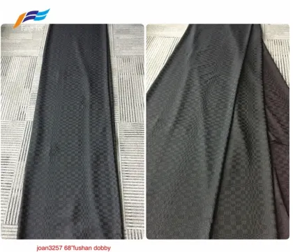 Dubai Formal Black Polyester Rayon Fushan Stripe Fabric