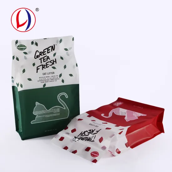 Custom OEM Box Pouch with Print and Varnish Finish for Cat Litter Bags