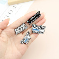 Chemistry and Mathematics Enamel Pins Black White Fun Metal Brooch Pins Backpack Cute Badge Jewelry Gifts for Friends Wholesale