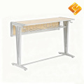 Birou reglabil cu două locuri din oțel inoxidabil cu sertare