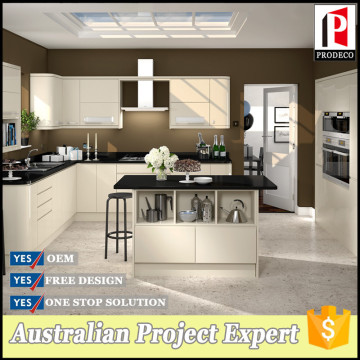 High gloss creamy white Laminated kitchen unit