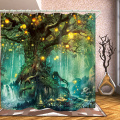 3D waterproof bath curtain