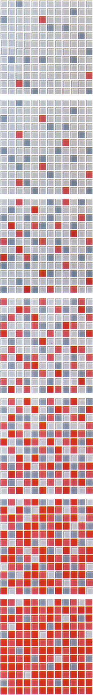 Red Gradual Change Glass Mosaic Tile