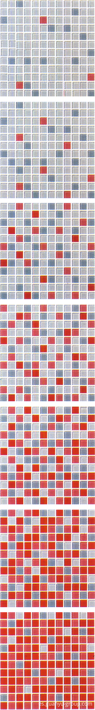 Red Gradual Change Glass Mosaic