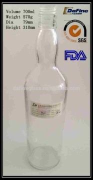 700ml good quality Vodka wine glass bottle with Aluminum cover