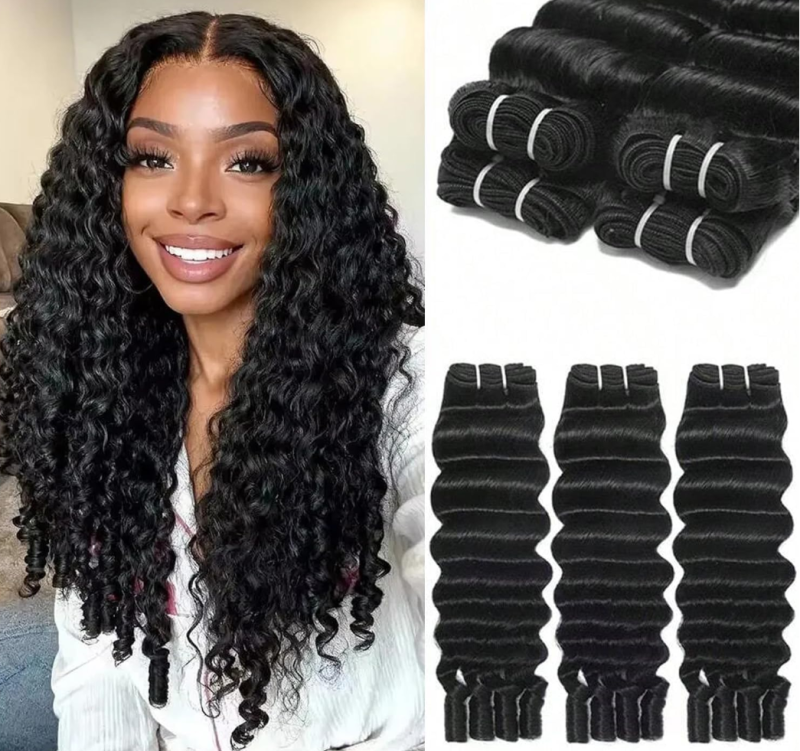 Burmese Deep Curly Virgin Human Hair Bundles