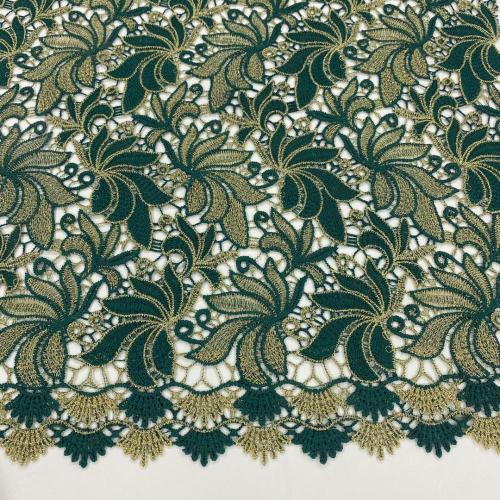 Metallic Shiny Poly Yarn Chemical Lace Embroidery Fabric