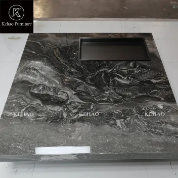 High End Italy Marble Coffee Table Set - Luxury Modern Plinth
