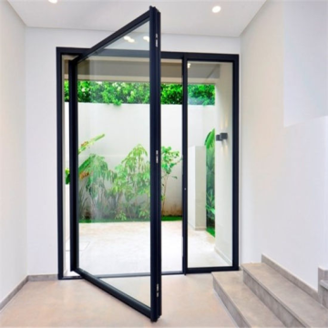 Modern New Glass Office Entry Doors: Pivot Design for Front Main Entrance with Aluminium Hinge