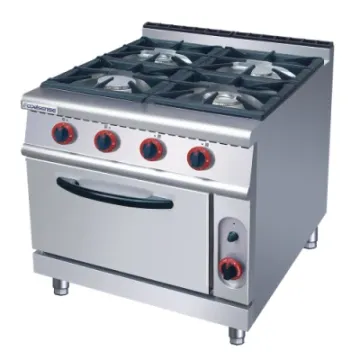 Kitchen Equipment 4-Burner Gas Range with Griddle with Gas Oven