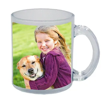 Super quality glass mug for sublimation wholesale frosted glass magic mug